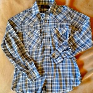 Vintage Early 70s Big E Levi's Western Snap Shirt size Medium